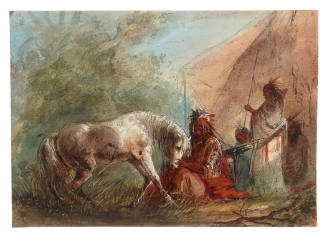 Shoshone Caressing his Horse
