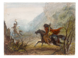 Snake Indian Pursuing a Crow Horse Thief