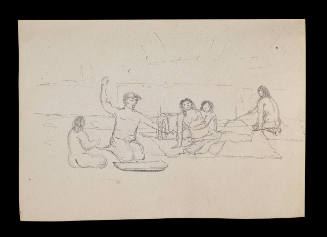 Study of Group in Lodge Interior