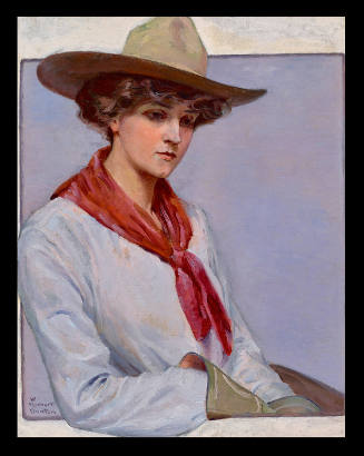 Cowgirl with Red Scarf