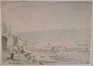 Indian Village at Esquimalt with Canoes