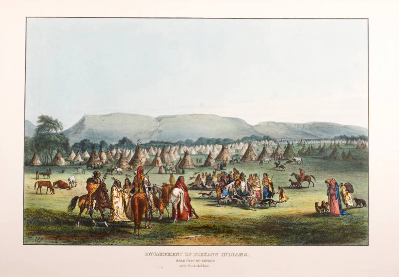 Encampment of Piekann Indians, near Fort McKenzie on the Muscleshell River