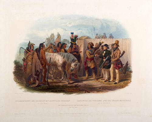 The Travellers Meeting with Minatarre Indians, near Fort Clark