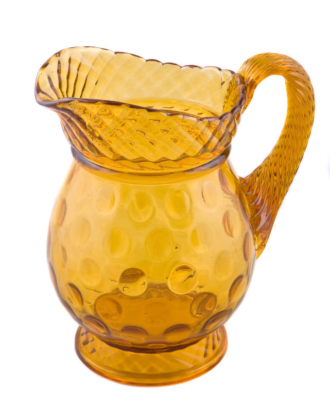 Amber Inverted Thumbprint Water Pitcher