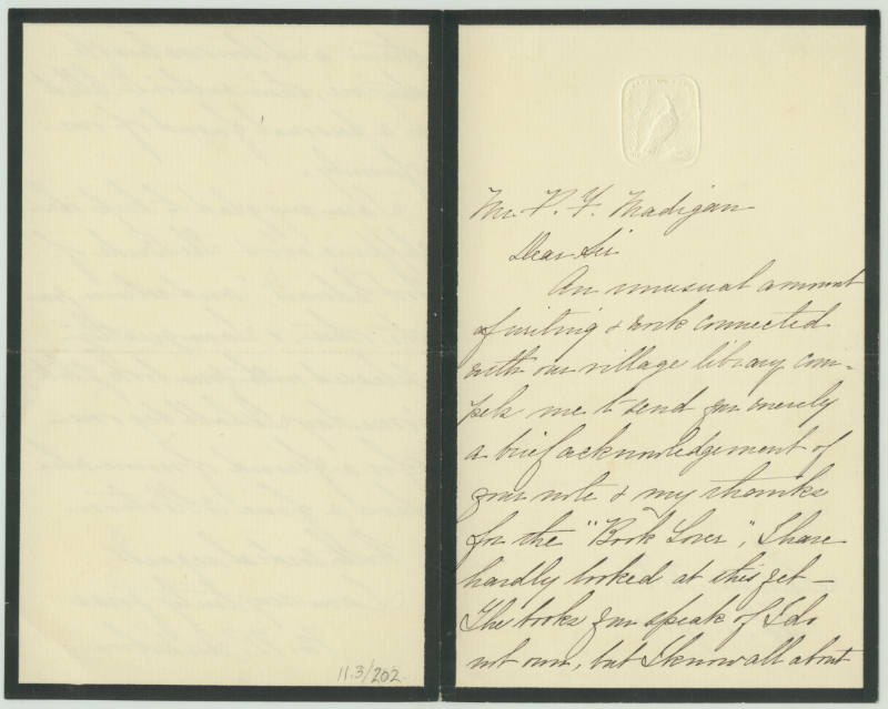 Dear Sir [Patrick F. Madigan]