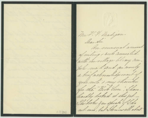 Dear Sir [Patrick F. Madigan]