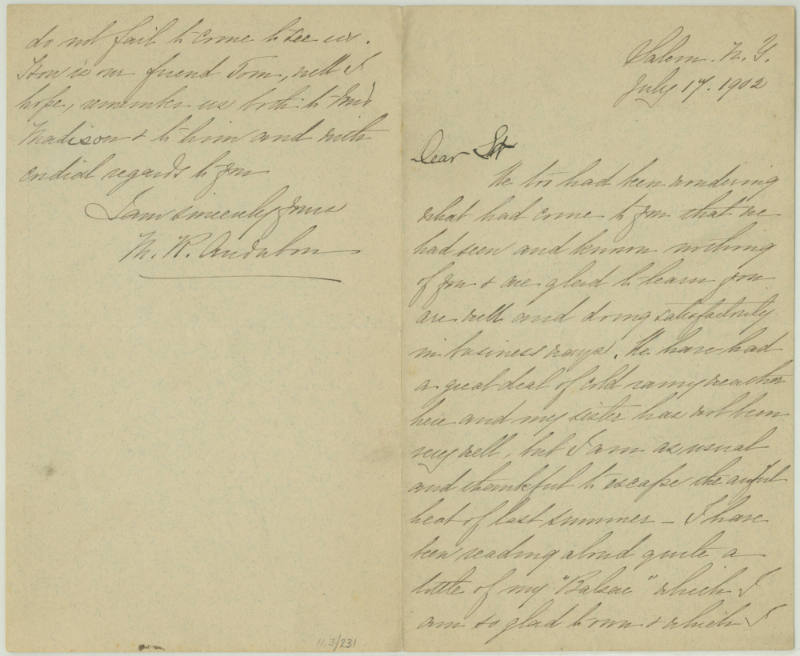 Dear Sir [Patrick F. Madigan]