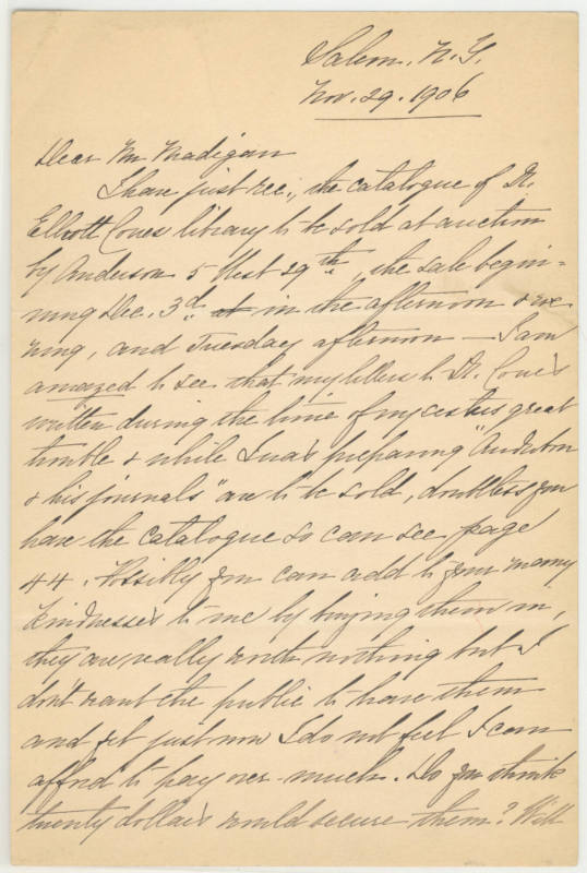 Dear Mr. Madigan [Partick F. Madigan]