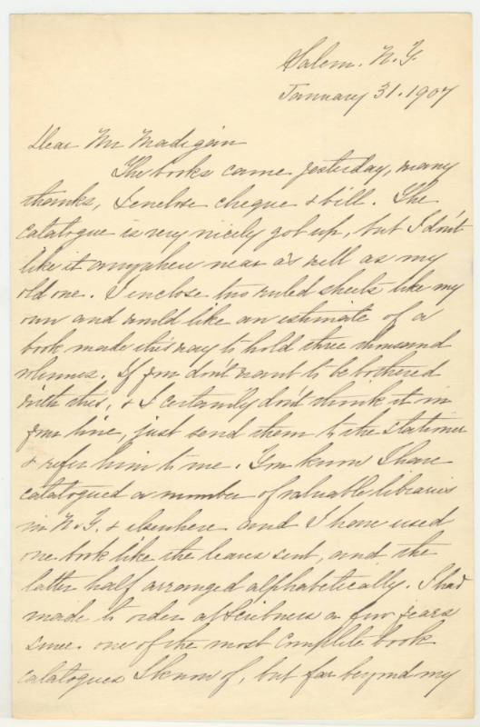 Dear Mr. Madigan [Partick F. Madigan]