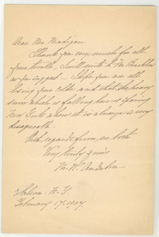 Dear Mr. Madigan [Partick F. Madigan]