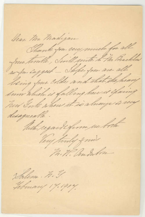 Dear Mr. Madigan [Partick F. Madigan]