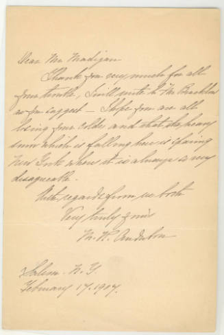 Dear Mr. Madigan [Partick F. Madigan]