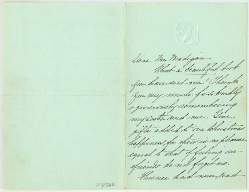 Dear Mr. Madigan [Partick F. Madigan]