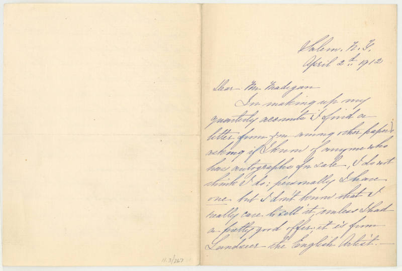 Dear Mr. Madigan [Partick F. Madigan]