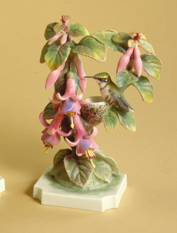 Ruby-Throated Humming Birds and Fuchsia
