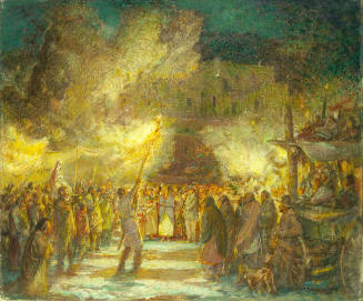 Firelight Procession at the Pueblo, Christmas Eve