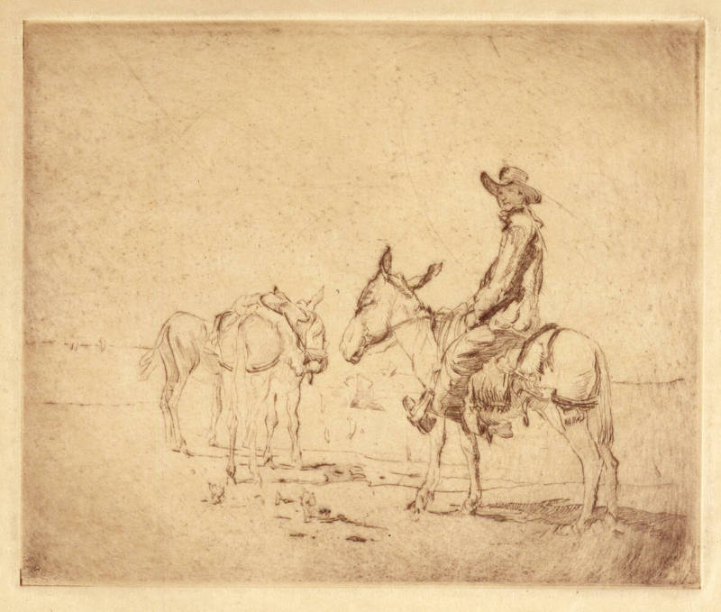 Cowboy on Burro, Two Pack Animals