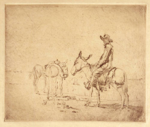 Cowboy on Burro, Two Pack Animals