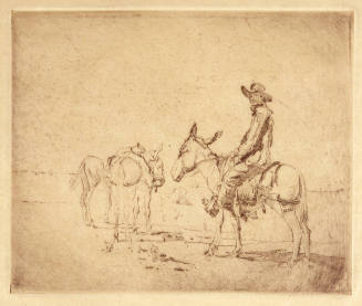 Cowboy on Burro, Two Pack Animals