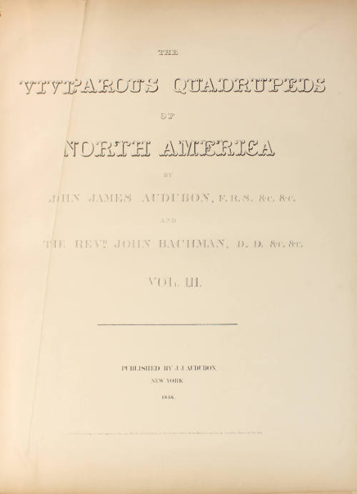The Viviparous Quadrupeds of North America