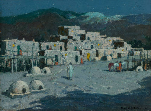 North Taos Pueblo in Moonlight