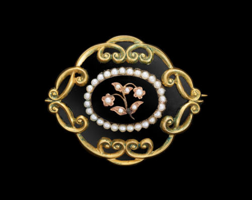 Mourning Jewelry Brooch