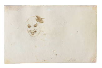 Head of a man and sketch of house