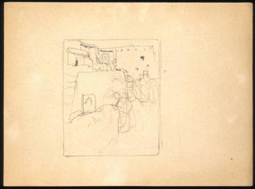 Pueblo with Figures
