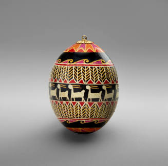 Ukrainian Easter Egg "Pysanky" (Design W/ Pine Needles, Deer, Ribbons...)