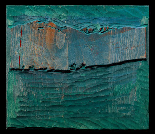 Bound for Taos (Blue Wood Block)