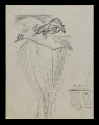 Rough Sketch Of Mustang Jumping Off A Cliff From Ch.10, P.187