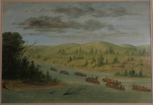 La Salle and Party, in Eight Bark Canoes, Entering the Mississippi