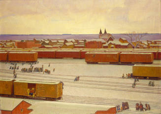 Box Cars and Railroad Tracks