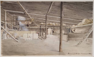 Interior of a Clallam Lodge, Vancouver Island