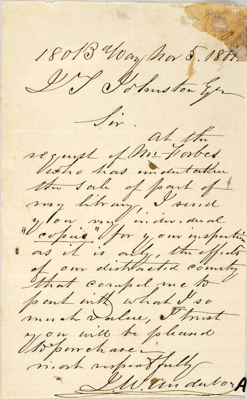 Sir [John Tyler Johnston, esq.]