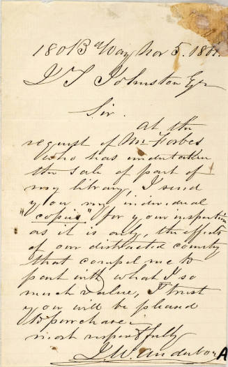 Sir [John Tyler Johnston, esq.]