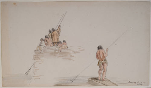 Indians Spearing Salmon