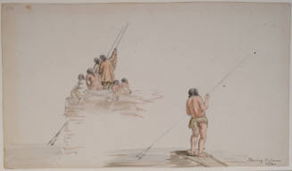 Indians Spearing Salmon