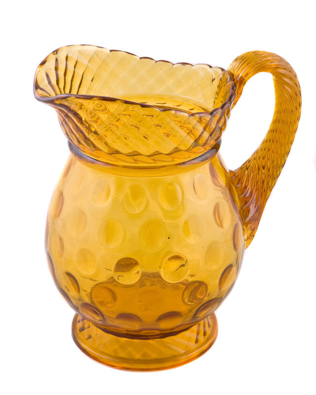 Amber Inverted Thumbprint Water Pitcher